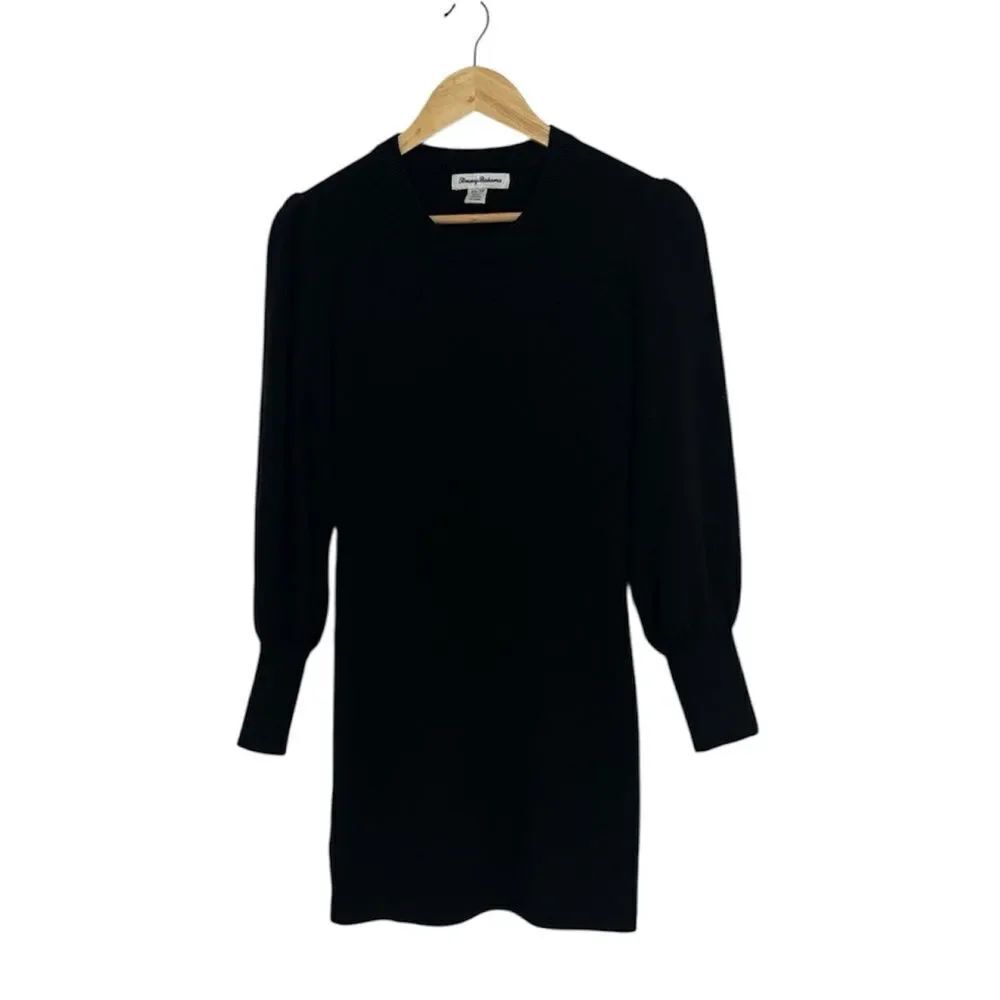 Tommy Bahamas Black Sweater Dress, Bodycon, XS